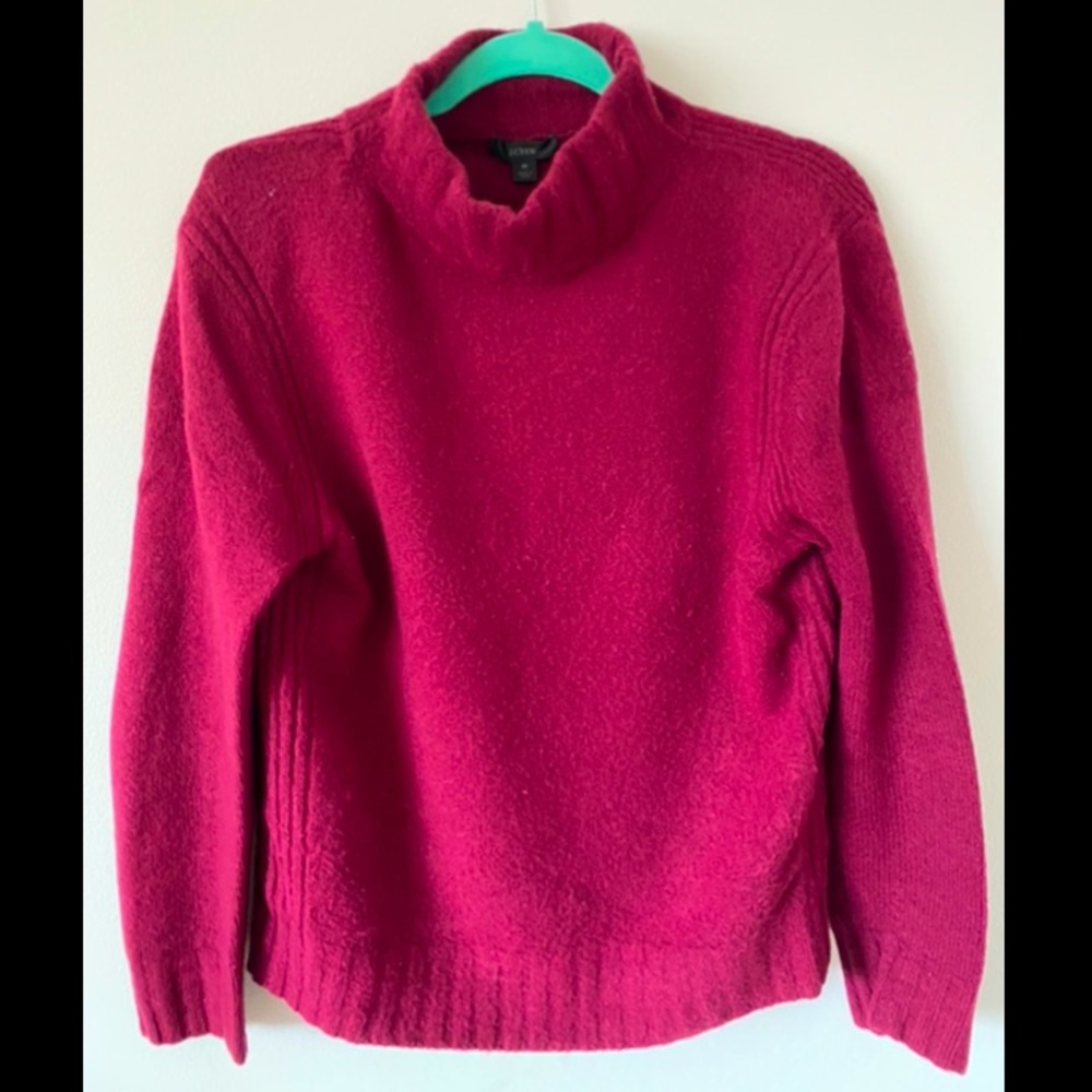 J Crew Turtleneck Rich Maroon Sweater